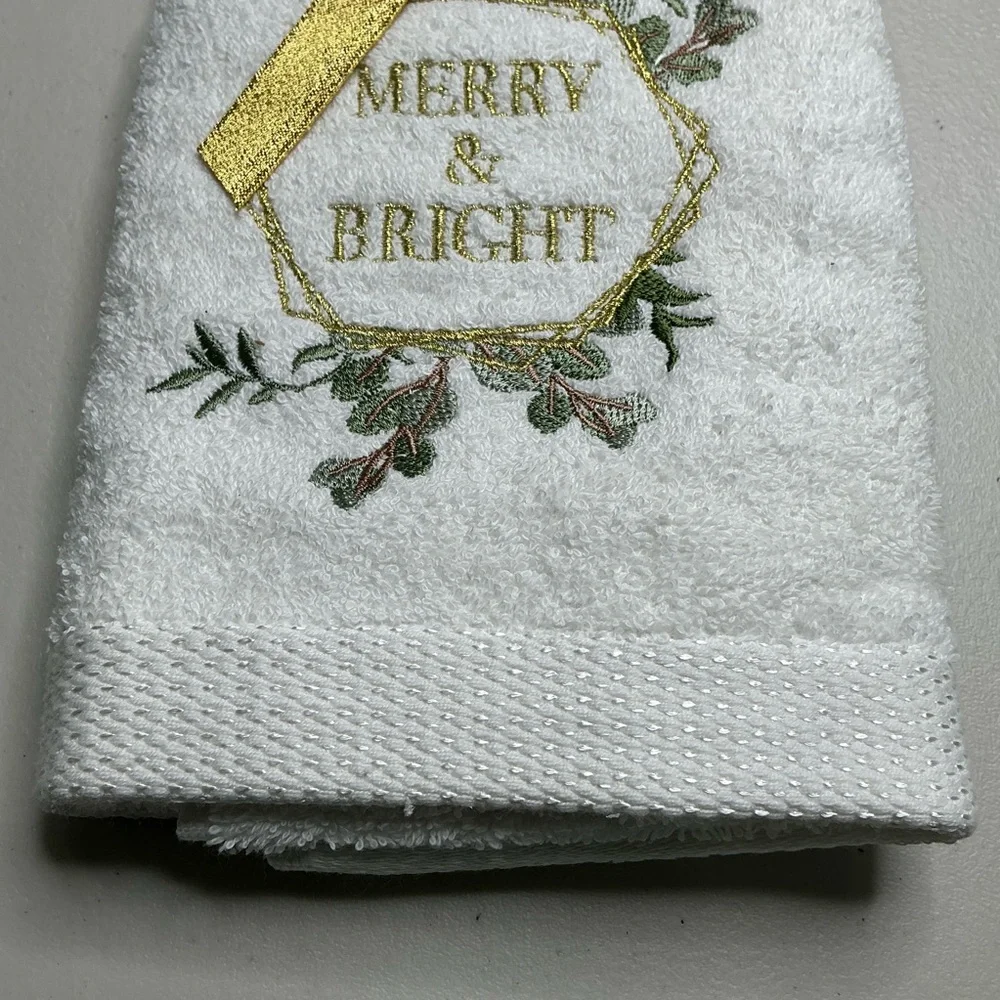 Kitchen Hand Towels Christmas MERRY & BRIGHT Dish Towels Bar Towels 18” X 25”